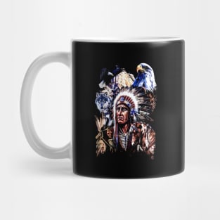 American Indigenous Art Native Indian Headdress Mug